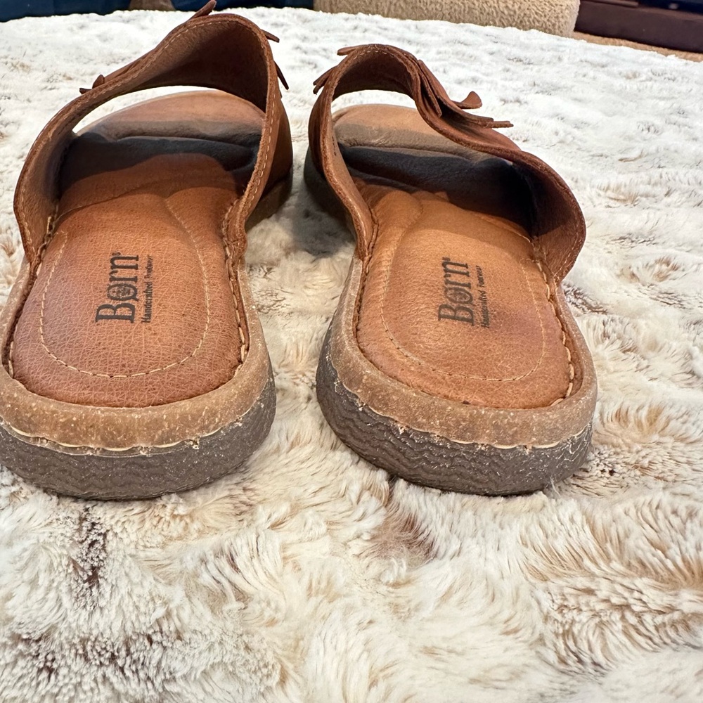 Born Flower Appliqué Women's Brown Slide Sandals size 8 - Picture 4 of 7